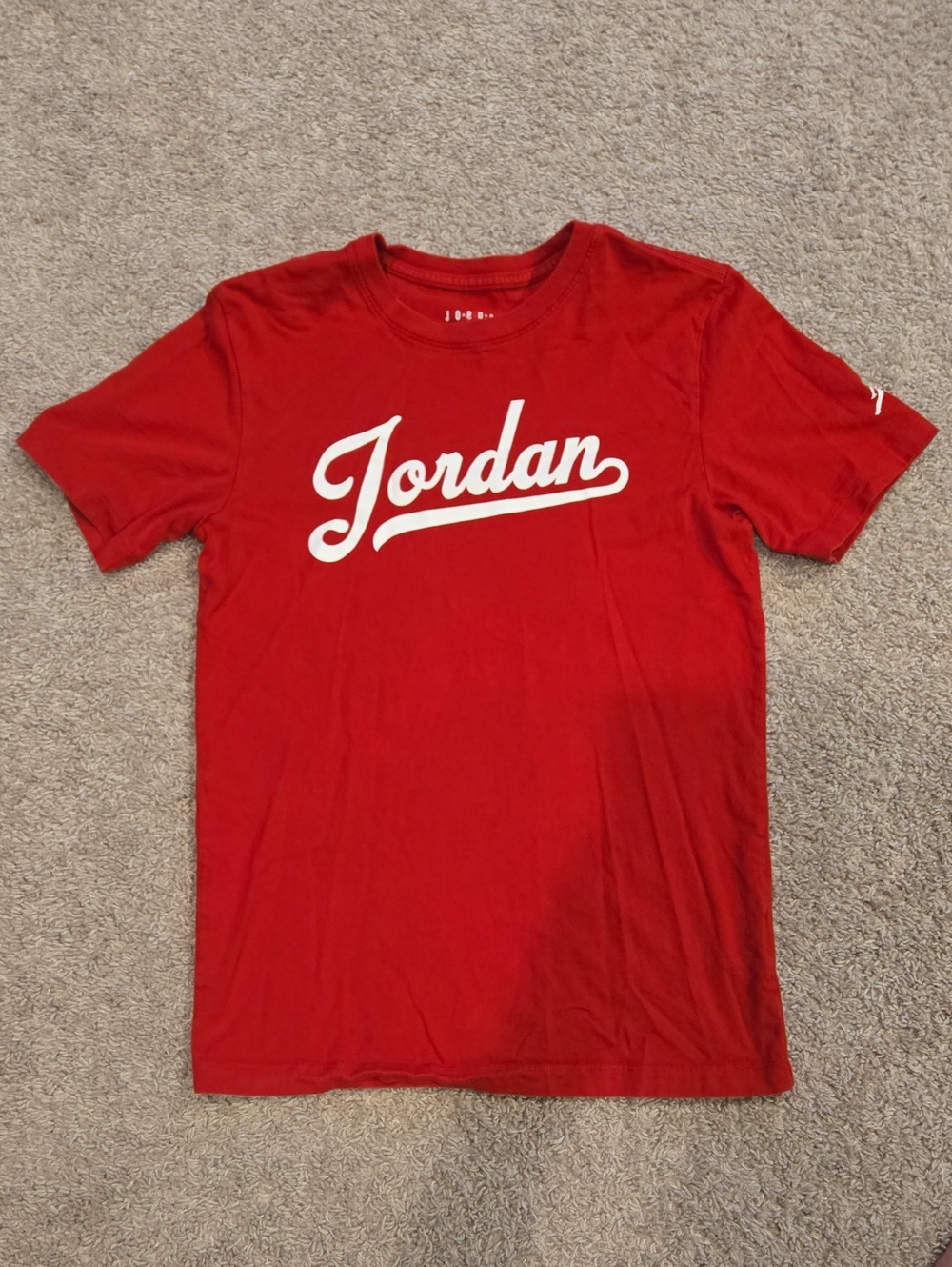 Jordan Red Short-Sleeve Script Logo Tee